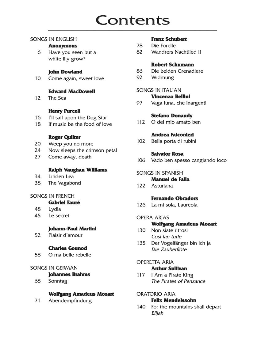 Standard Vocal Literature