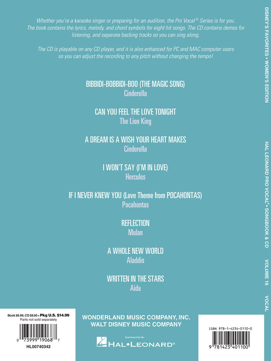 Disney Favorites - Pro Vocal Women's Vol. 16