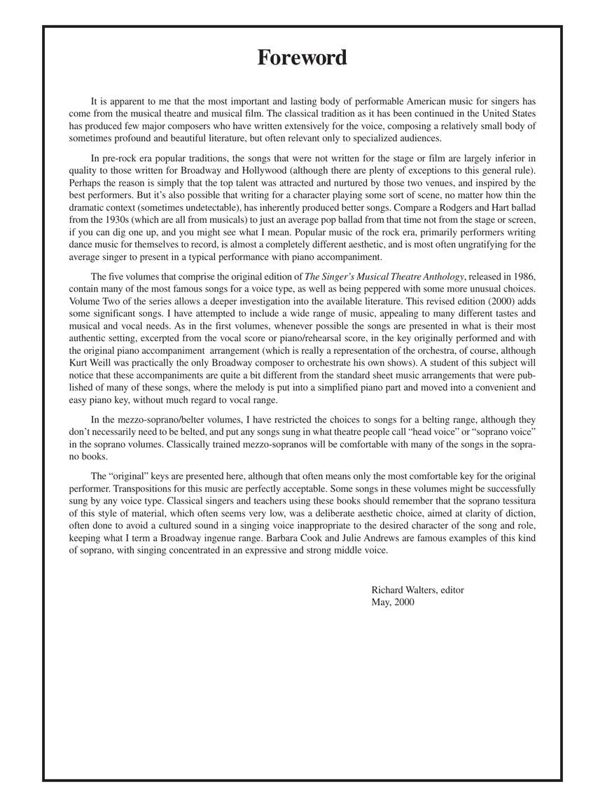 Singer's Musical Theatre Anthology, The - Volume 2, Revised