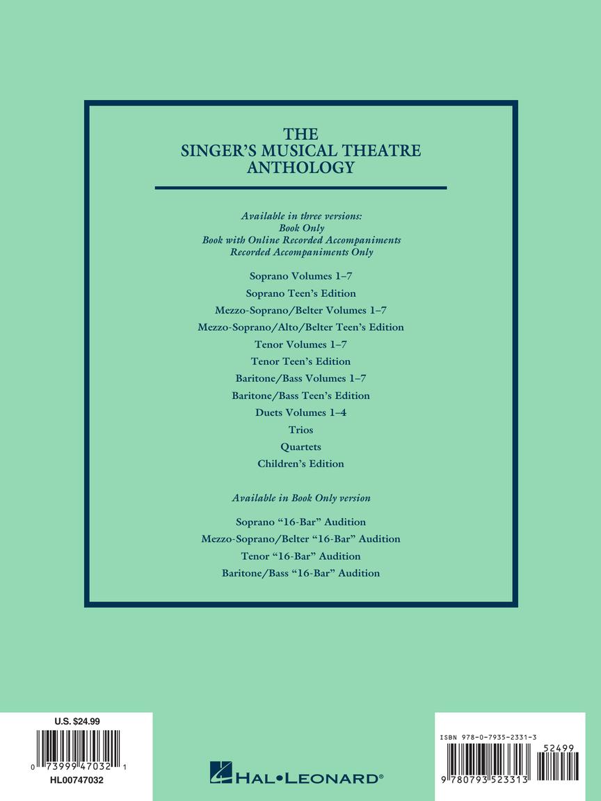 Singer's Musical Theatre Anthology Tenor Book Only Volume 2
