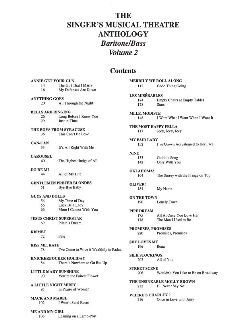 Singer's Musical Theatre Anthology, The - Volume 2