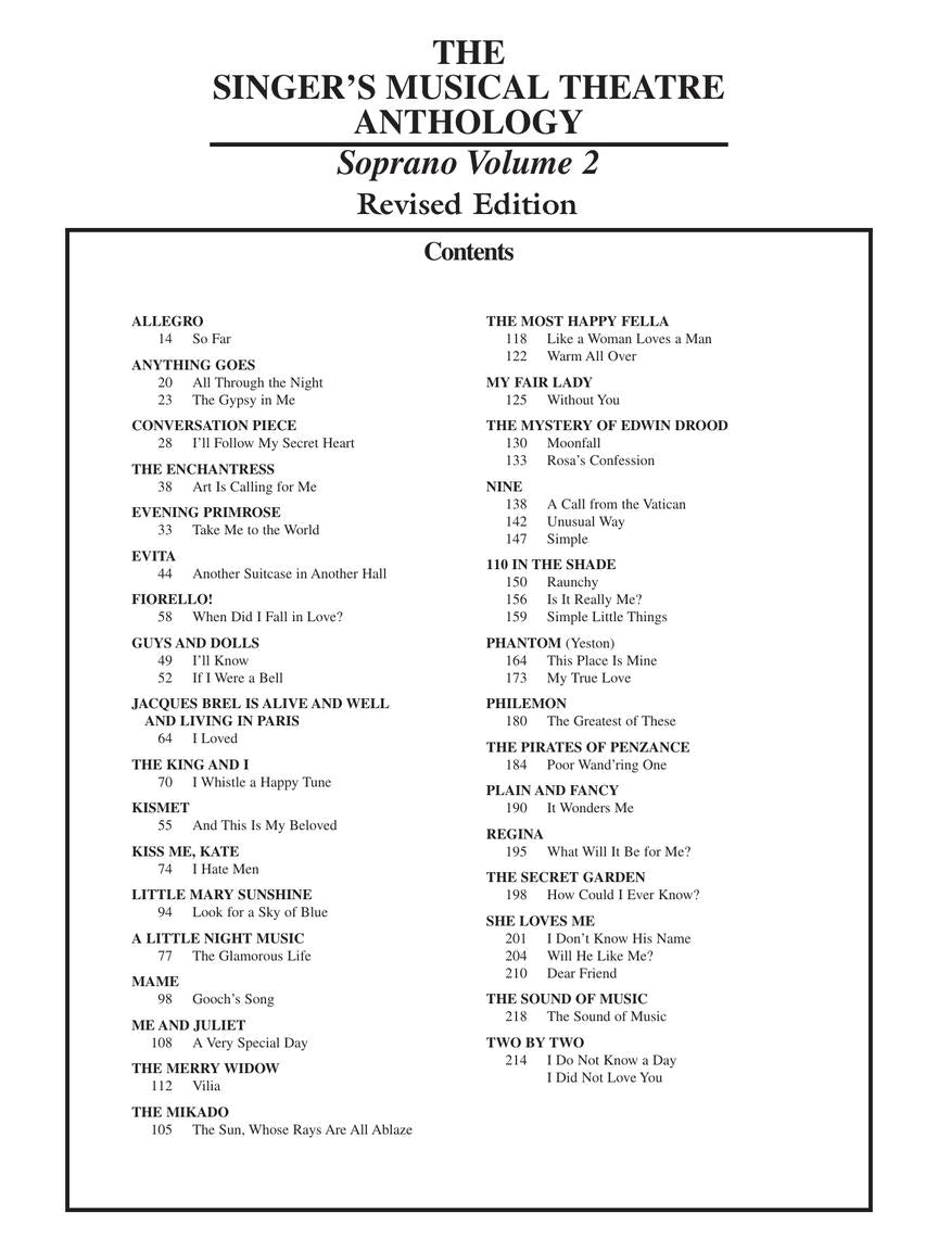 Singer's Musical Theatre Anthology, The - Volume 2, Revised