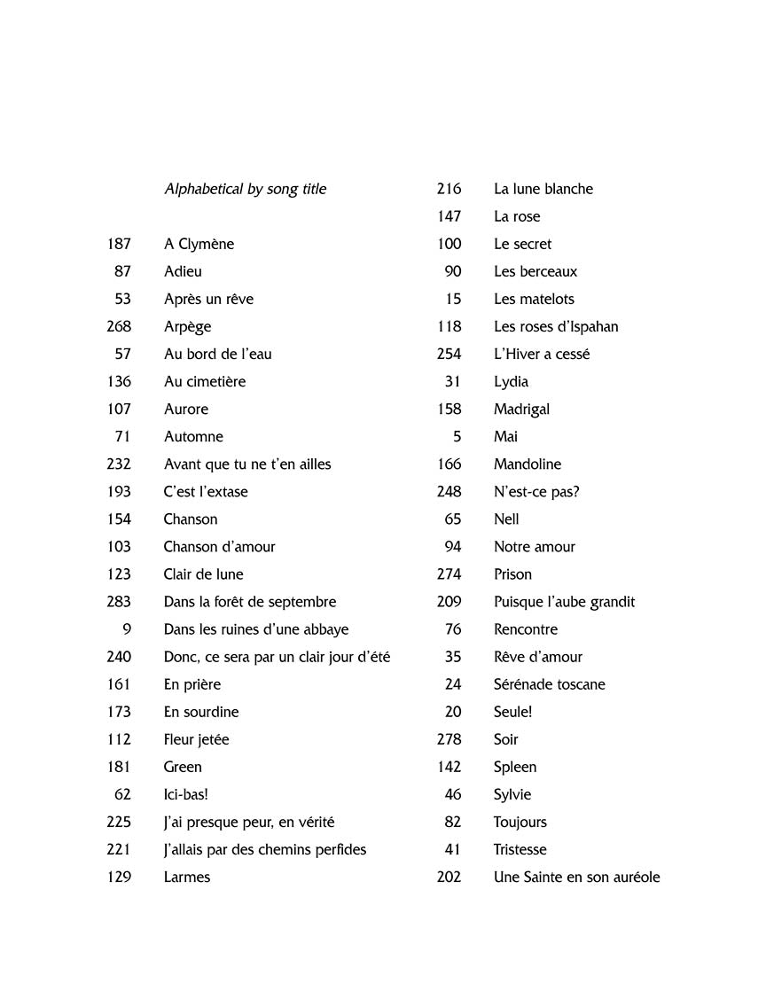 Fauré 50 Songs High Voice