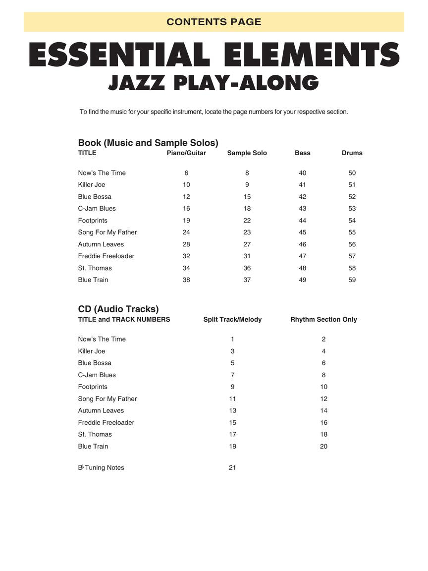 Essential Elements Jazz Play Along - Jazz Standards
