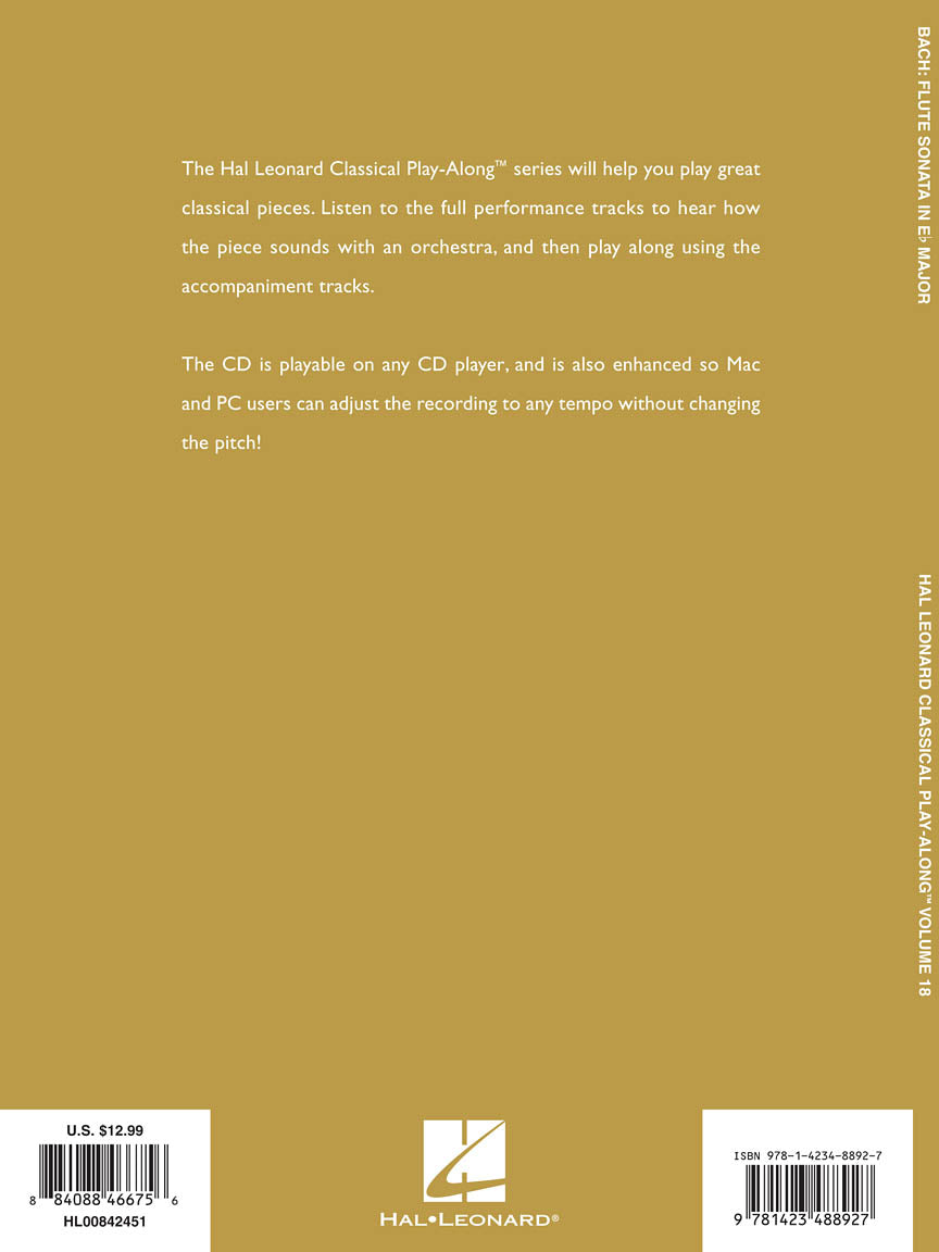 Bach - Flute Sonata in E-flat Major, BWV 1031 - Classical Play-Along Vol. 18