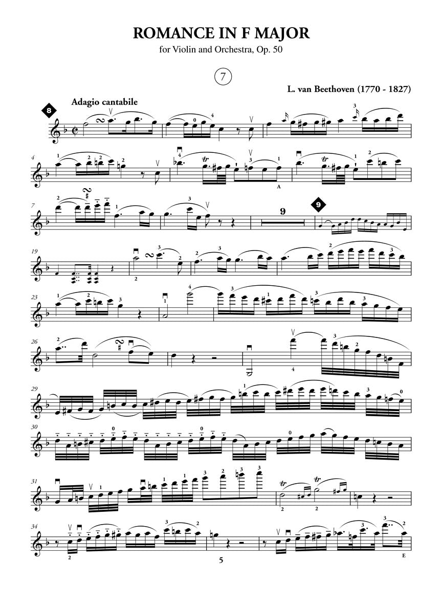 Beethoven 2 Romances for Violin Opus 40 in G and Opus 50 in F (Classical Play-Along)