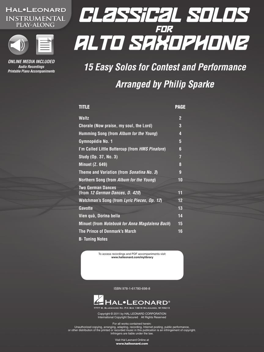 Classical Solos for Alto Saxophone - 15 Easy Solos for Contest and Performance