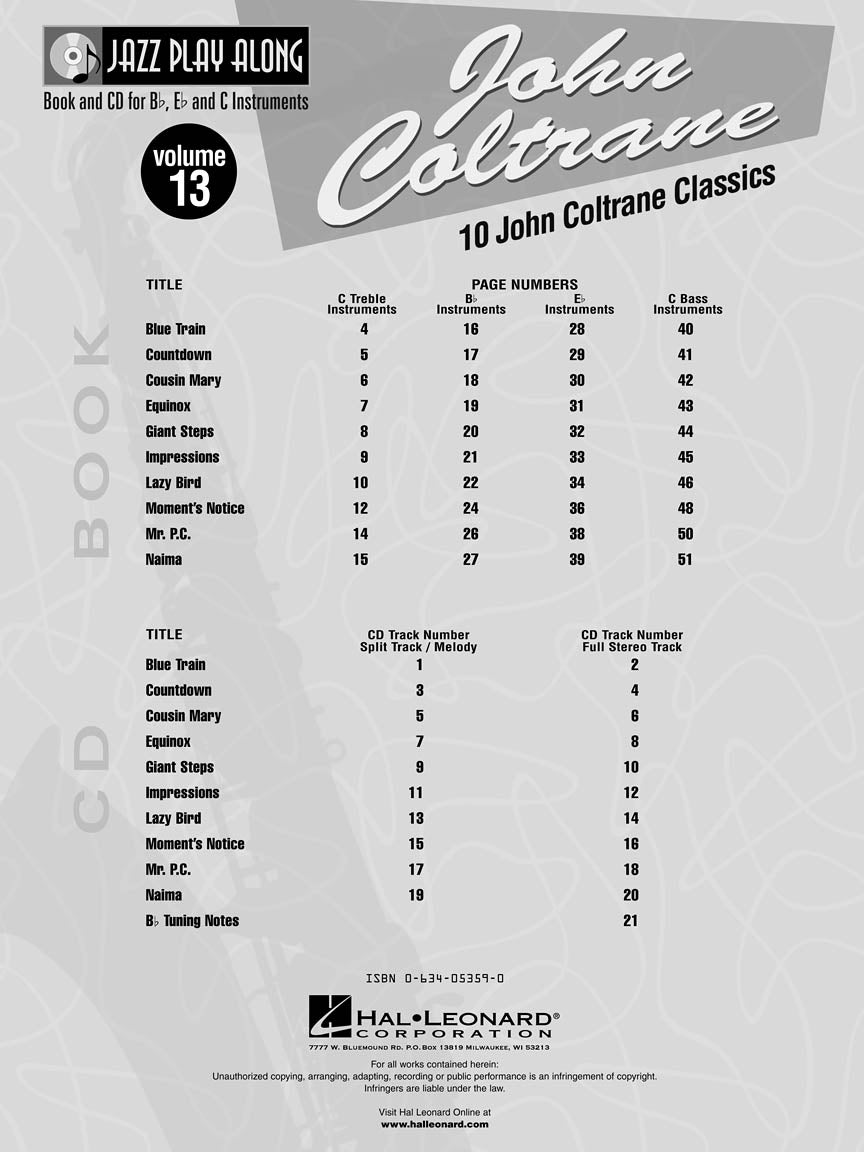 Coltrane, John - Jazz Play Along, Vol. 13