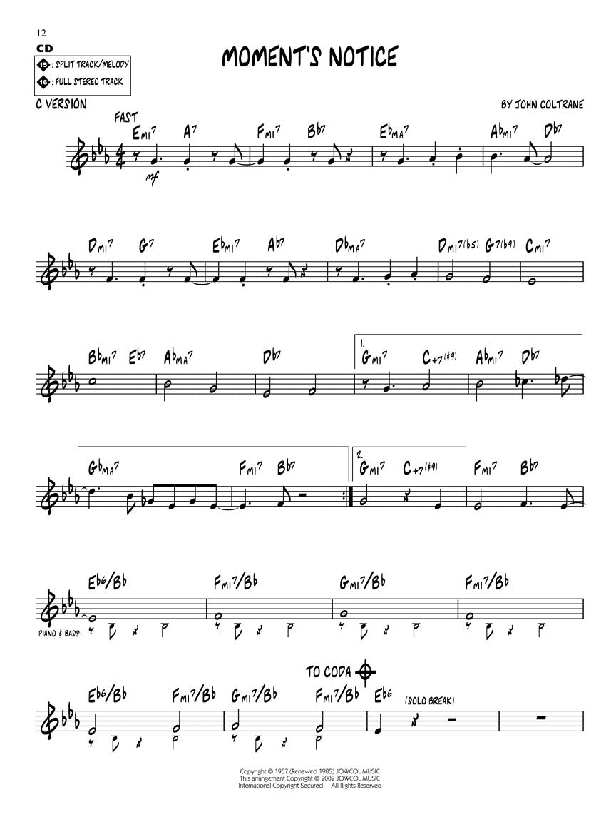 Coltrane, John - Jazz Play Along, Vol. 13