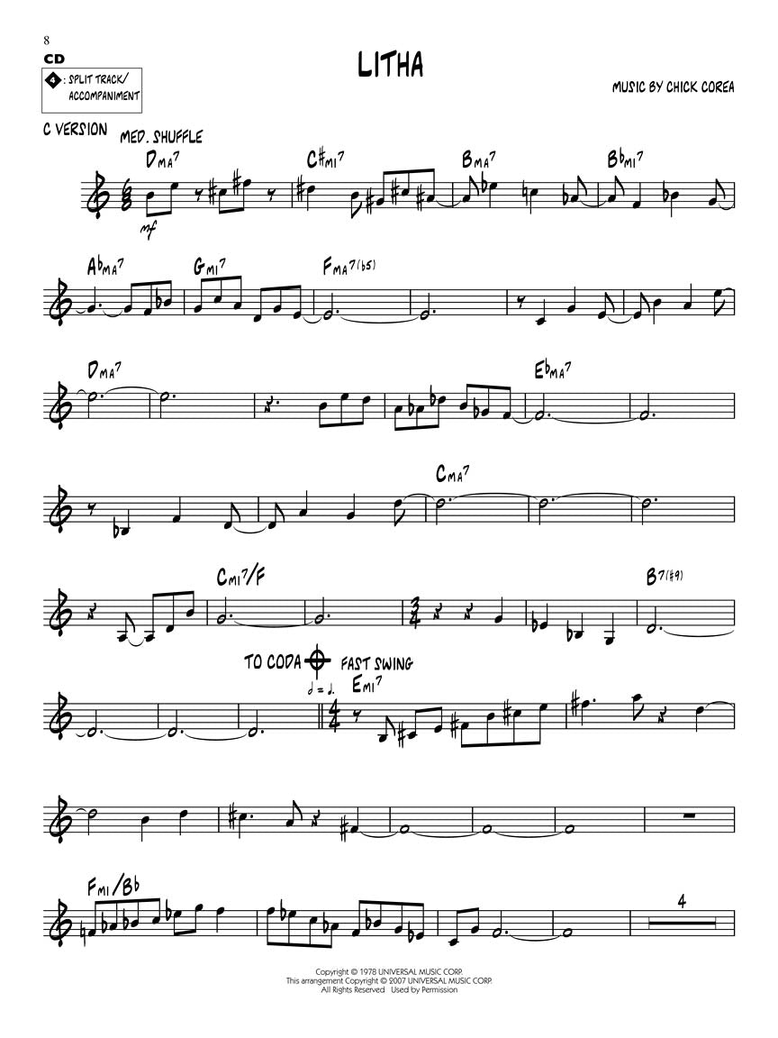 Chick Corea Jazz Play-Along Volume 67