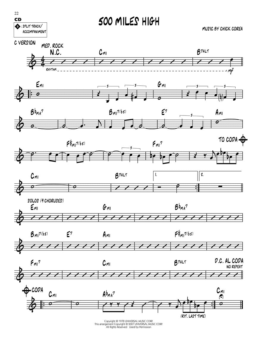 Chick Corea Jazz Play-Along Volume 67