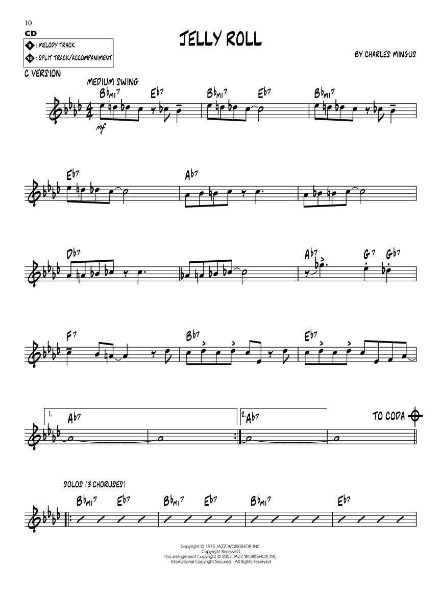 Mingus Jazz Play-Along Volume 68