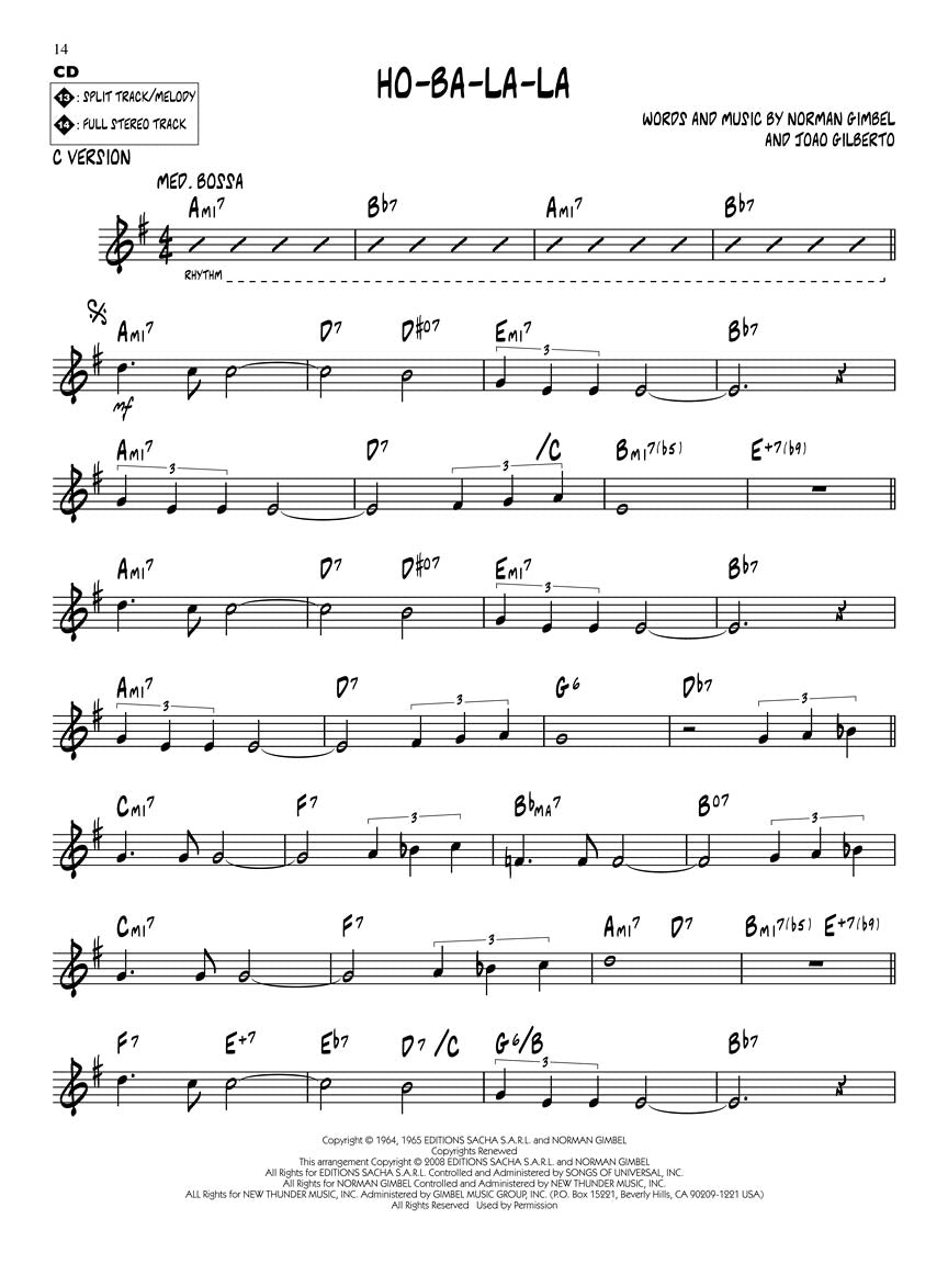 Bossa Nova Classics - Jazz Play-Along Volume 84