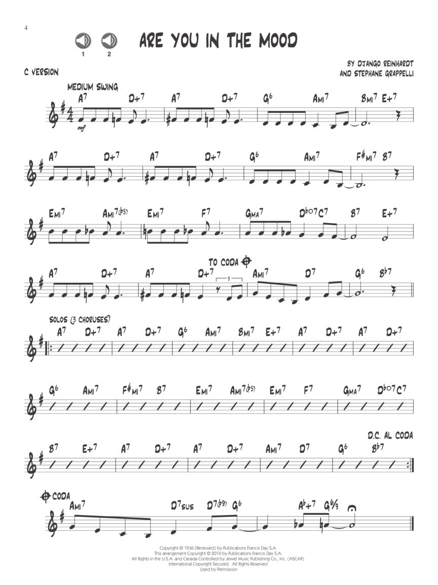 Reinhardt, Django - Jazz Play-Along Vol. 121