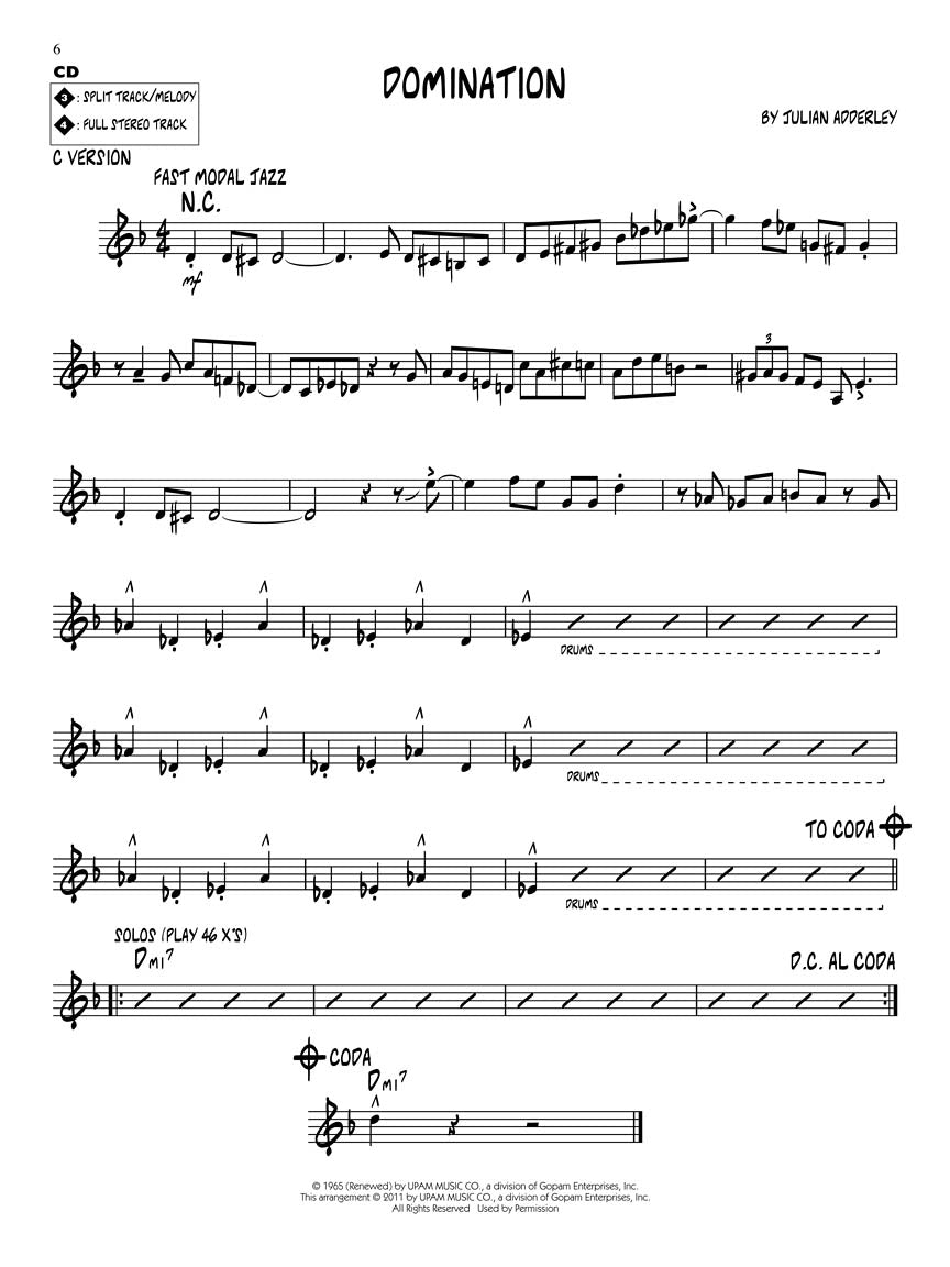 Adderley: Jazz Play-Along, Vol. 139