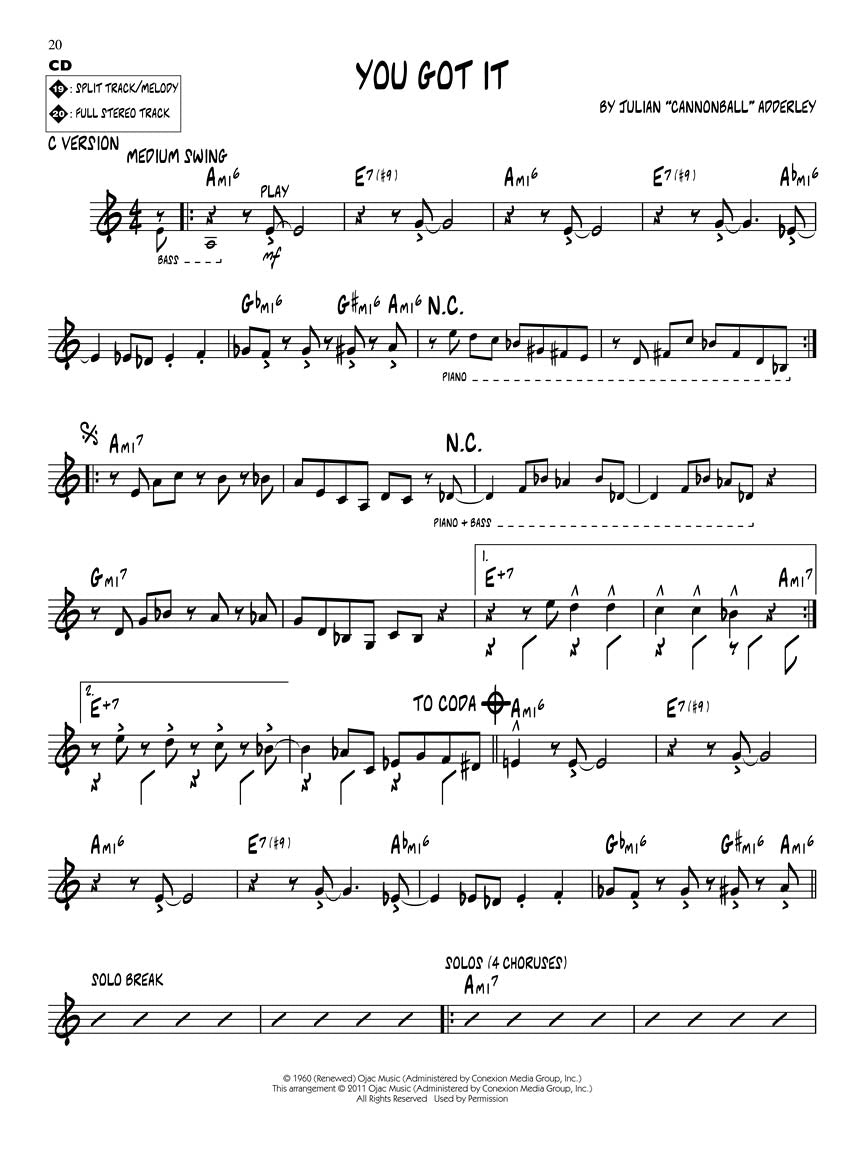 Adderley: Jazz Play-Along, Vol. 139