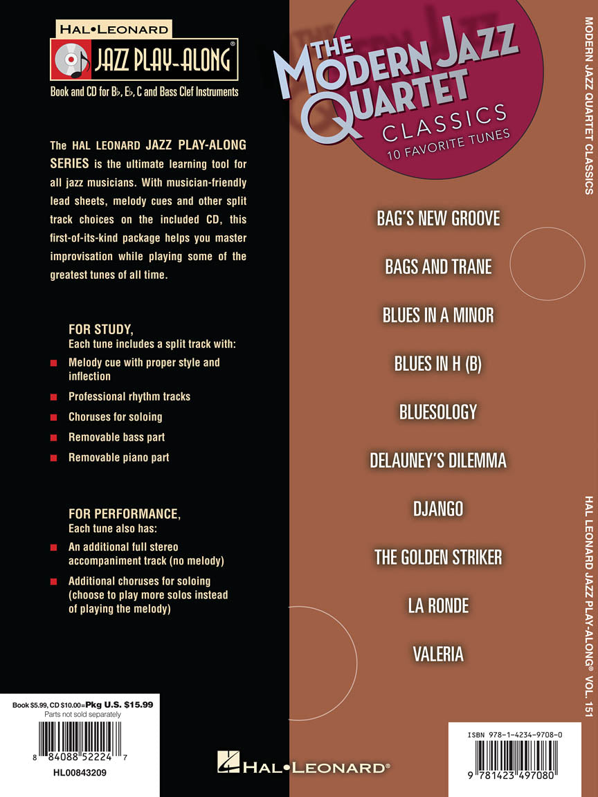 Modern Jazz Quartet - Classics - Jazz Play-Along Vol. 151