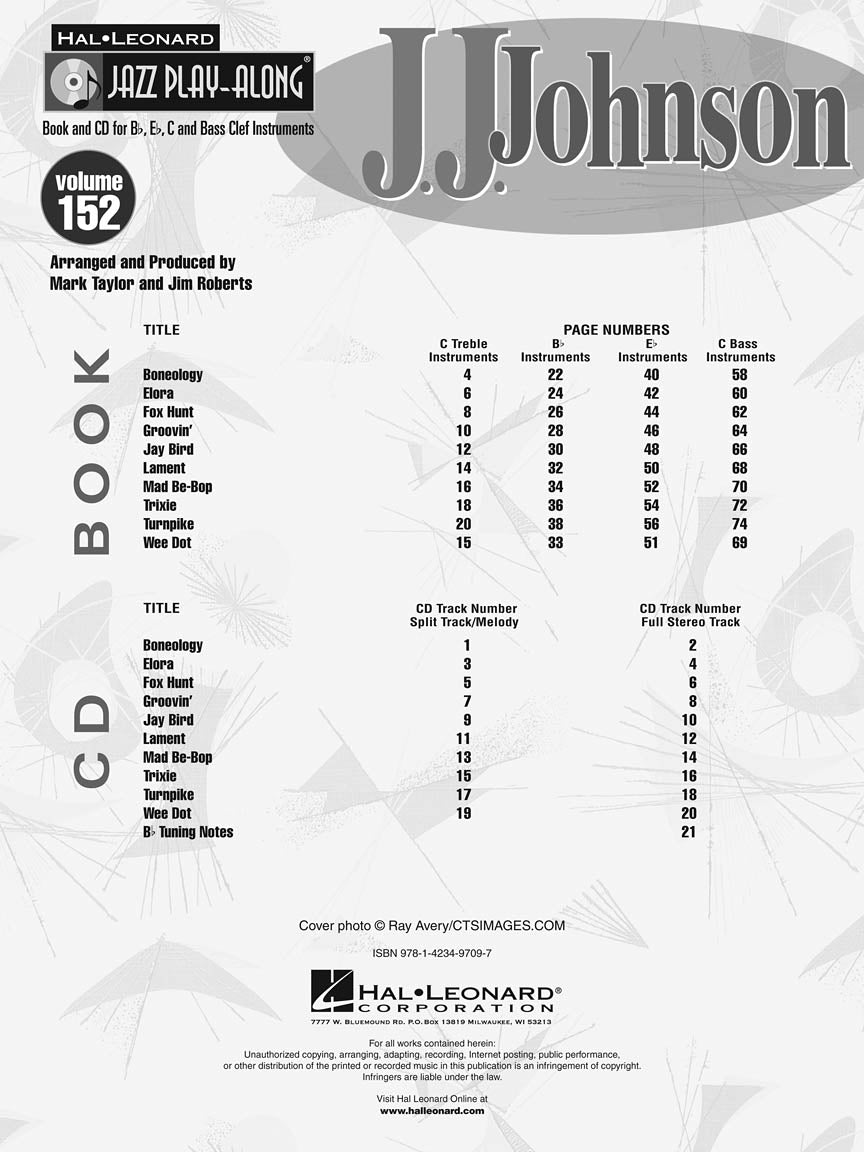 Johnson, J.J. - Jazz Play-Along Series Vol. 152