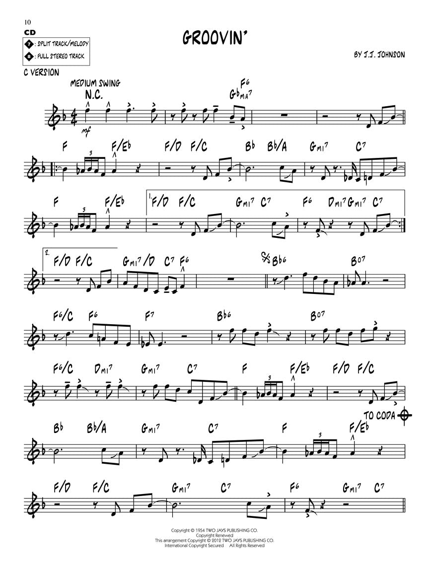 Johnson, J.J. - Jazz Play-Along Series Vol. 152