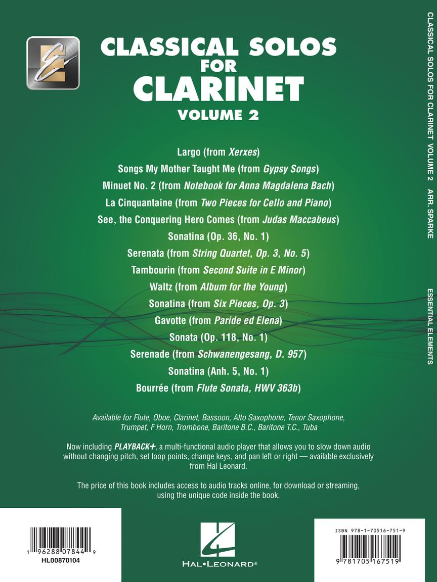 Classical Solos for Clarinet, Vol. 2 - 15 Easy Solos for Contest and Performance