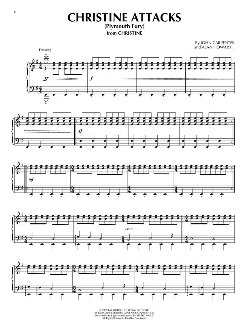 John Carpenter Sheet Music Collection