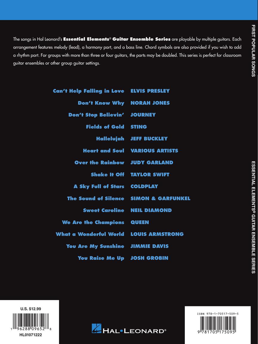 First Popular Songs 15 Songs Arranged for Three or More Guitarists