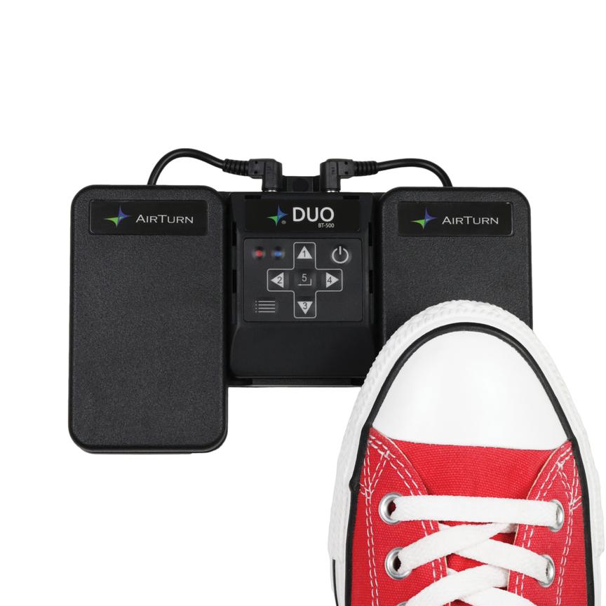Airturn Duo 500 - Dual Wireless Pedal Controller With Removable Bluetooth Handheld Remote