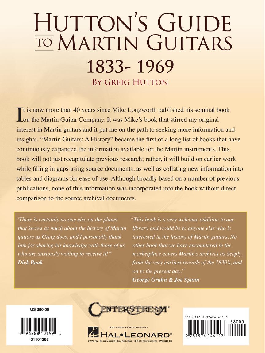 Hutton's Guide to Martin Guitars: 1833-1969