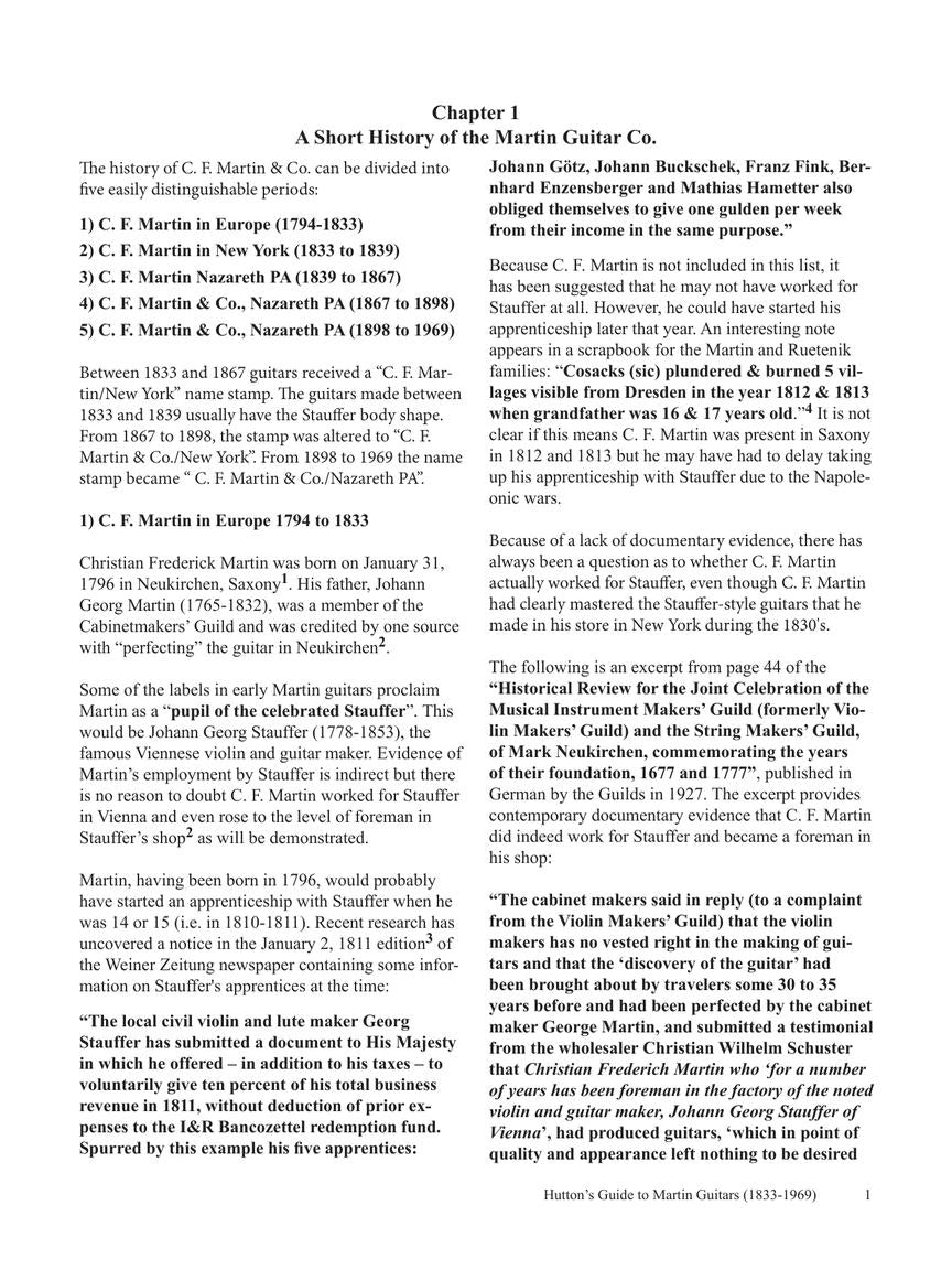 Hutton's Guide to Martin Guitars: 1833-1969