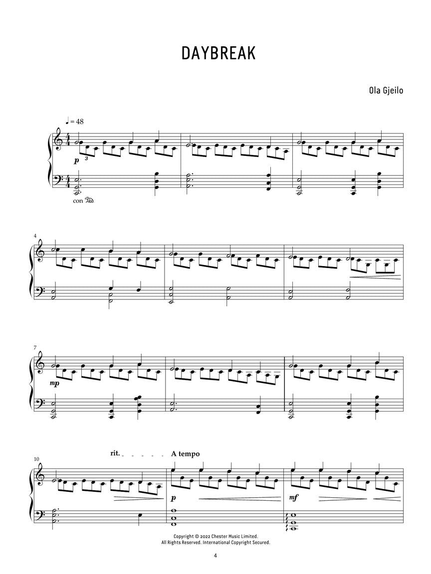 Gjeilo Dawn for Piano