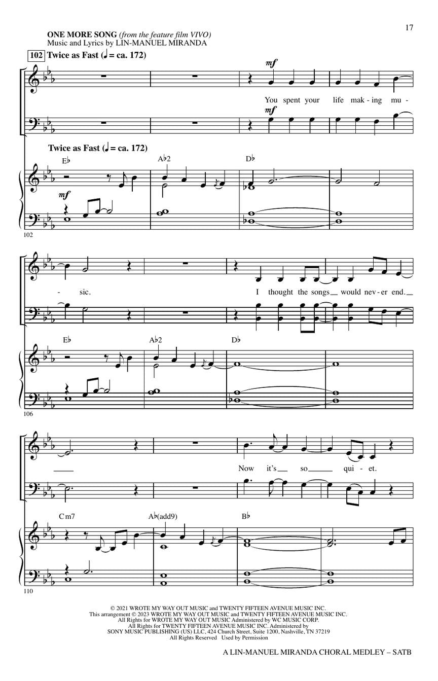 Lin-Manuel Miranda Choral Medley SATB
