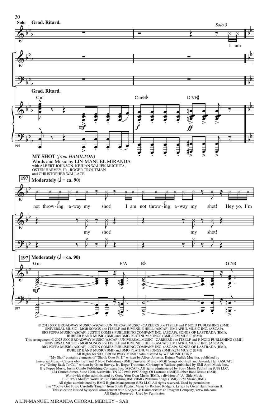 Lin-Manuel Miranda Choral Medley SAB