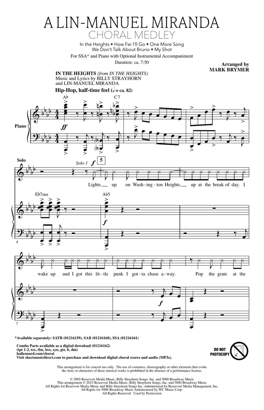 Lin-Manuel Miranda Choral Medley SSA