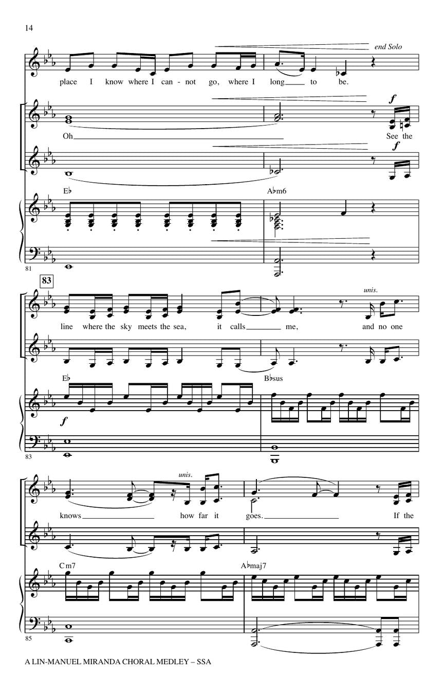 Lin-Manuel Miranda Choral Medley SSA