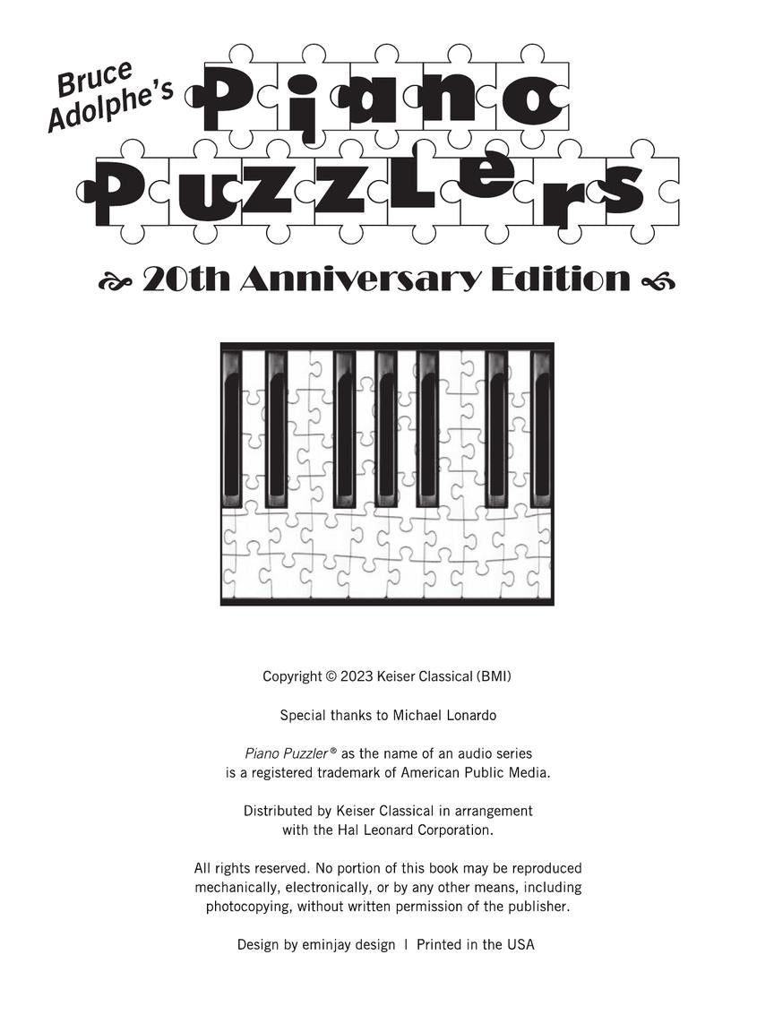 Bruce Adolphe's Piano Puzzlers – 20th Anniversary Edition