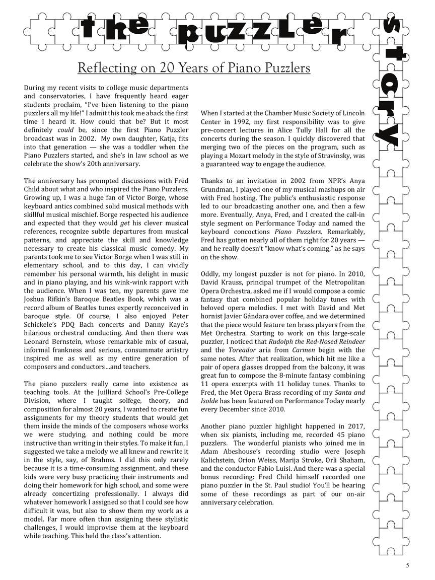 Bruce Adolphe's Piano Puzzlers – 20th Anniversary Edition