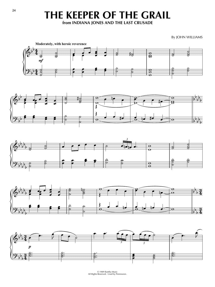 Willams Indiana Jones Piano Solo Collection