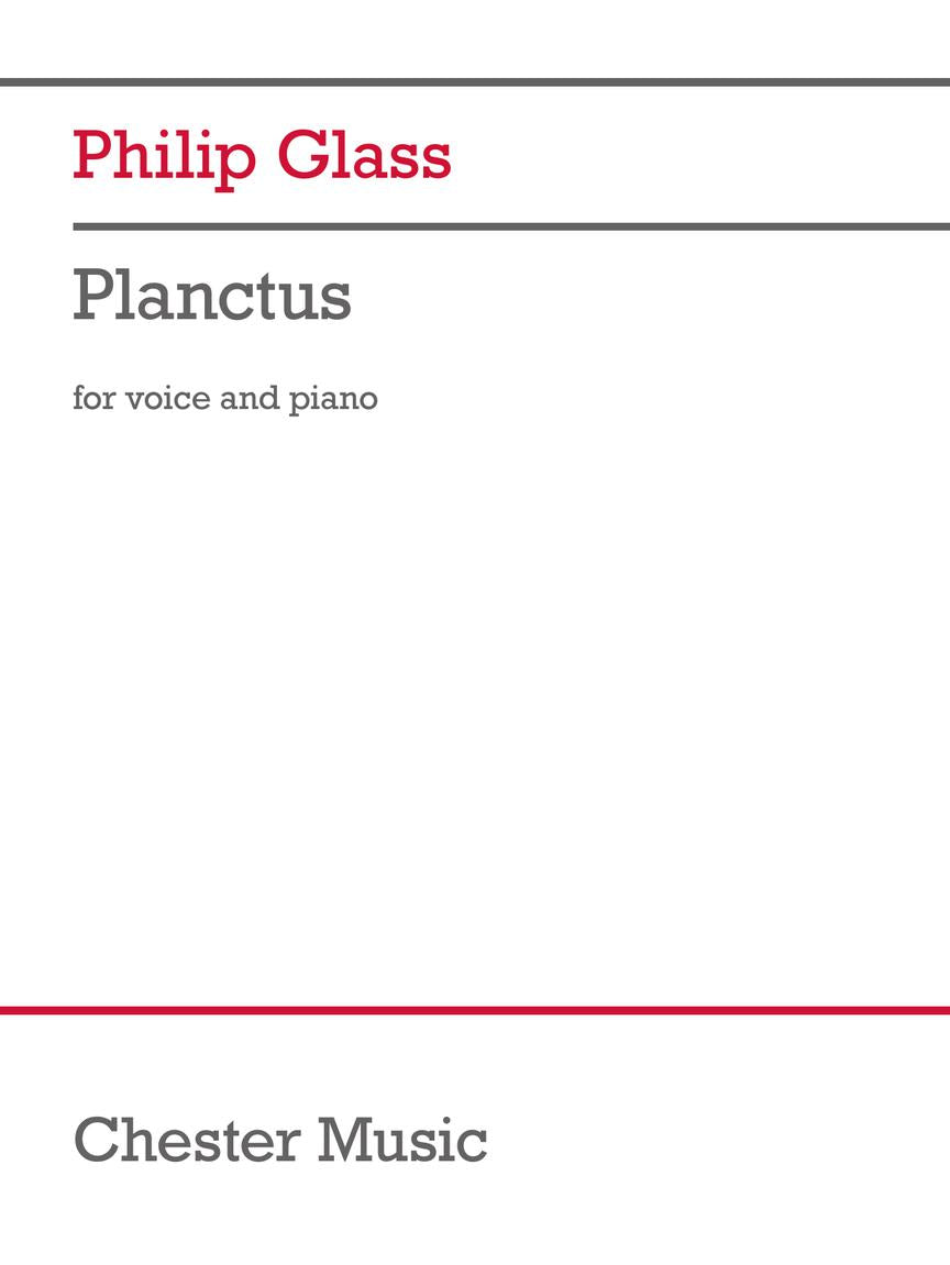 Glass Planctus for Medium Voice and Piano