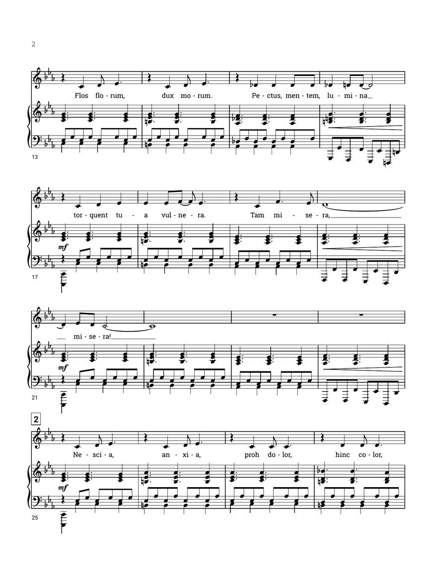 Glass Planctus for Medium Voice and Piano