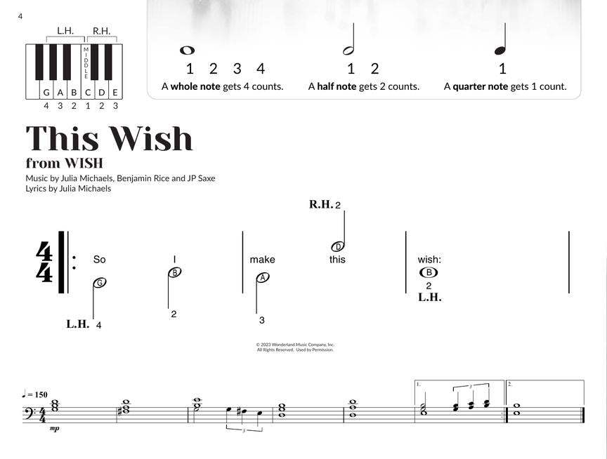 Disney Songs for the Very Beginner 22 Songs in Pre-Staff Notation