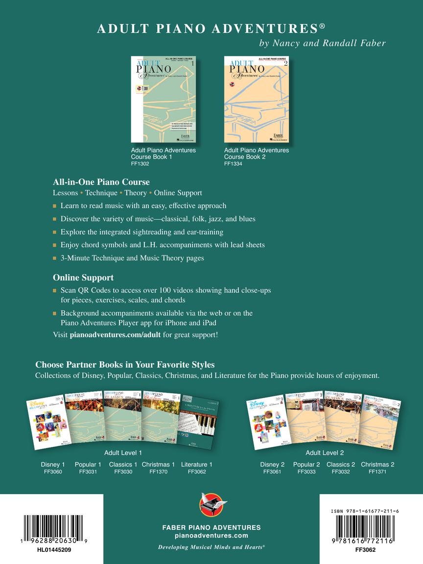 Faber Adult Piano Adventures Literature for the Piano Book 1