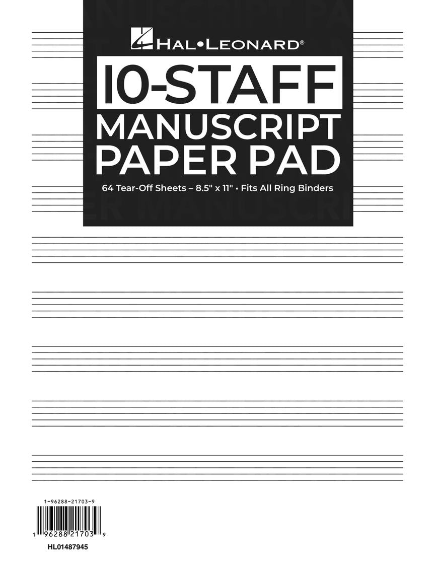 Manuscript Paper 10-Staff Paper Pad