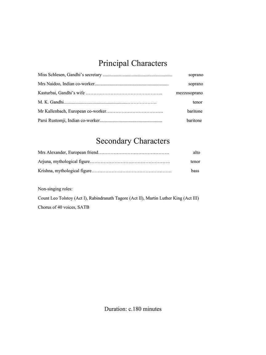 Glass: Satyagraha Opera in Three Acts Vocal Score