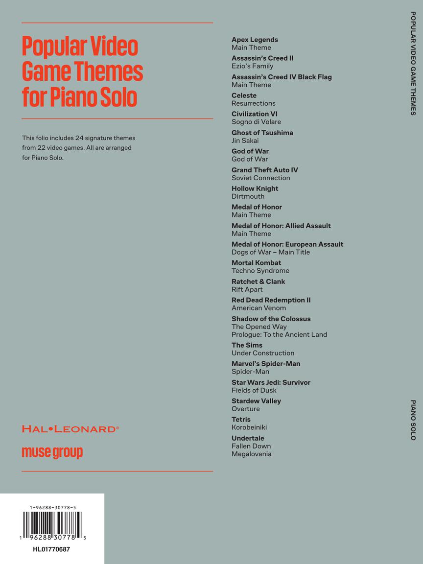 Popular Video Game Themes for Piano Solo