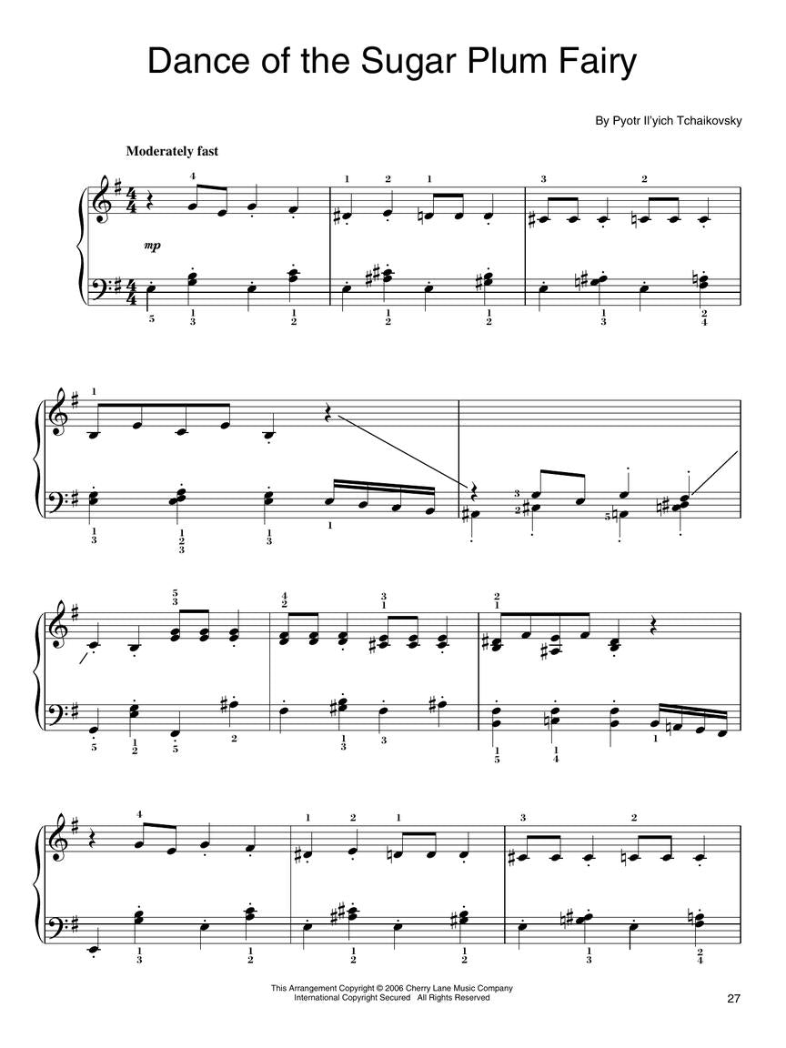 Tchaikovsky The Nutcracker for Easy Piano