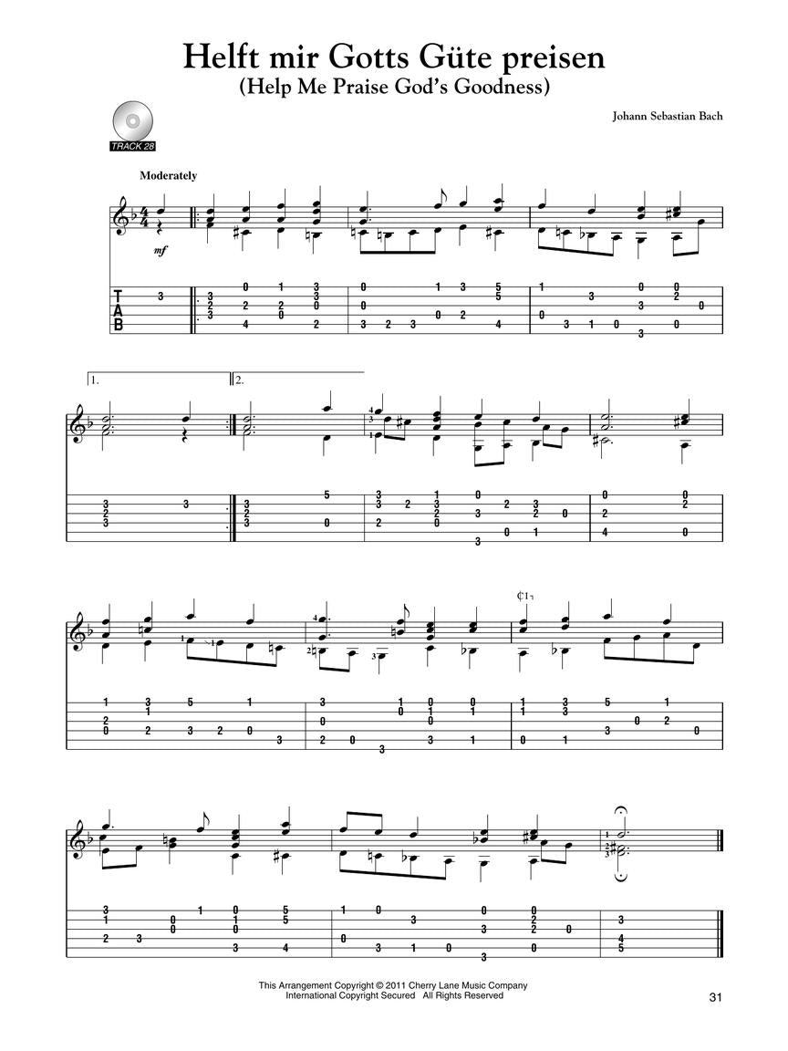 Seventy Bach Chorales for Easy Classical Guitar