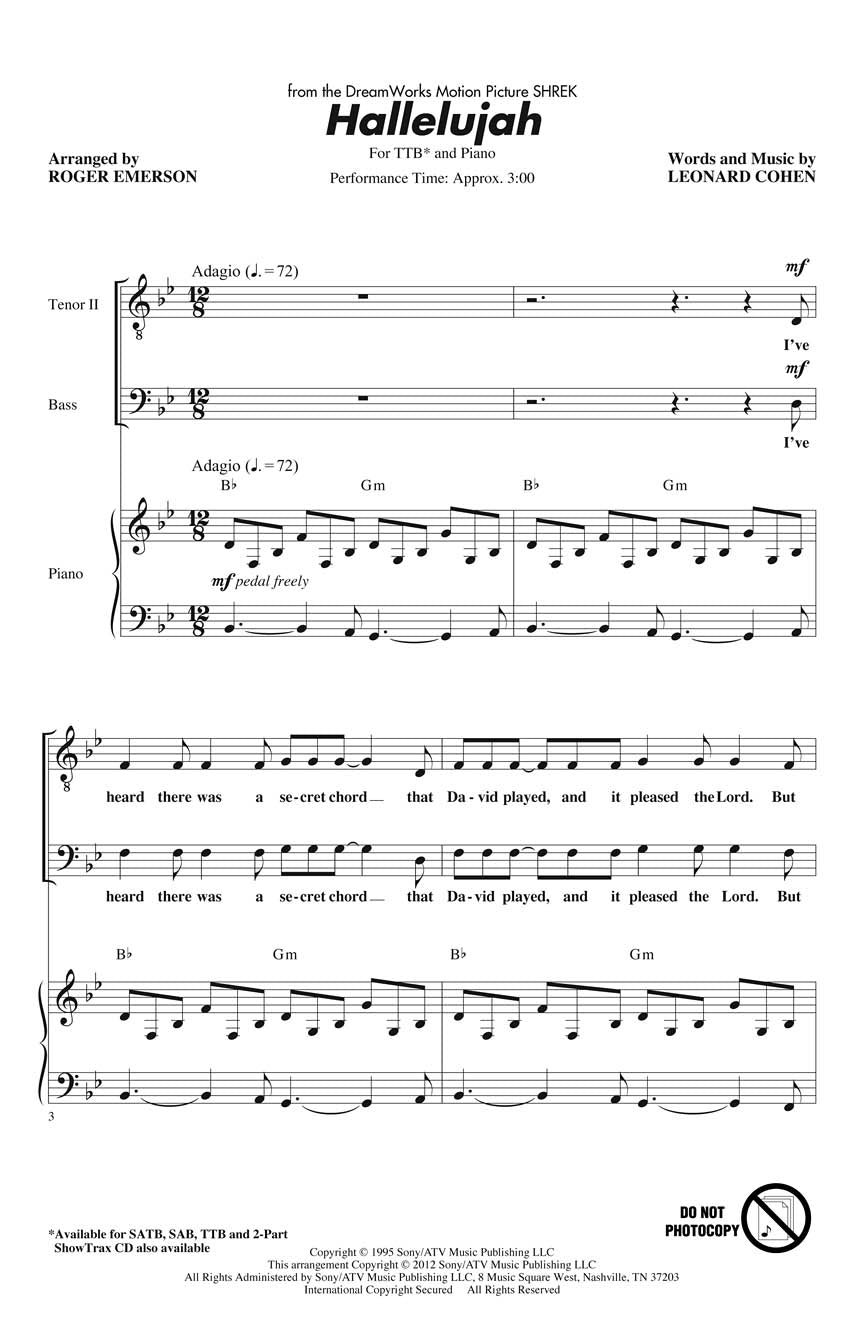 Cohen Hallelujah TTB