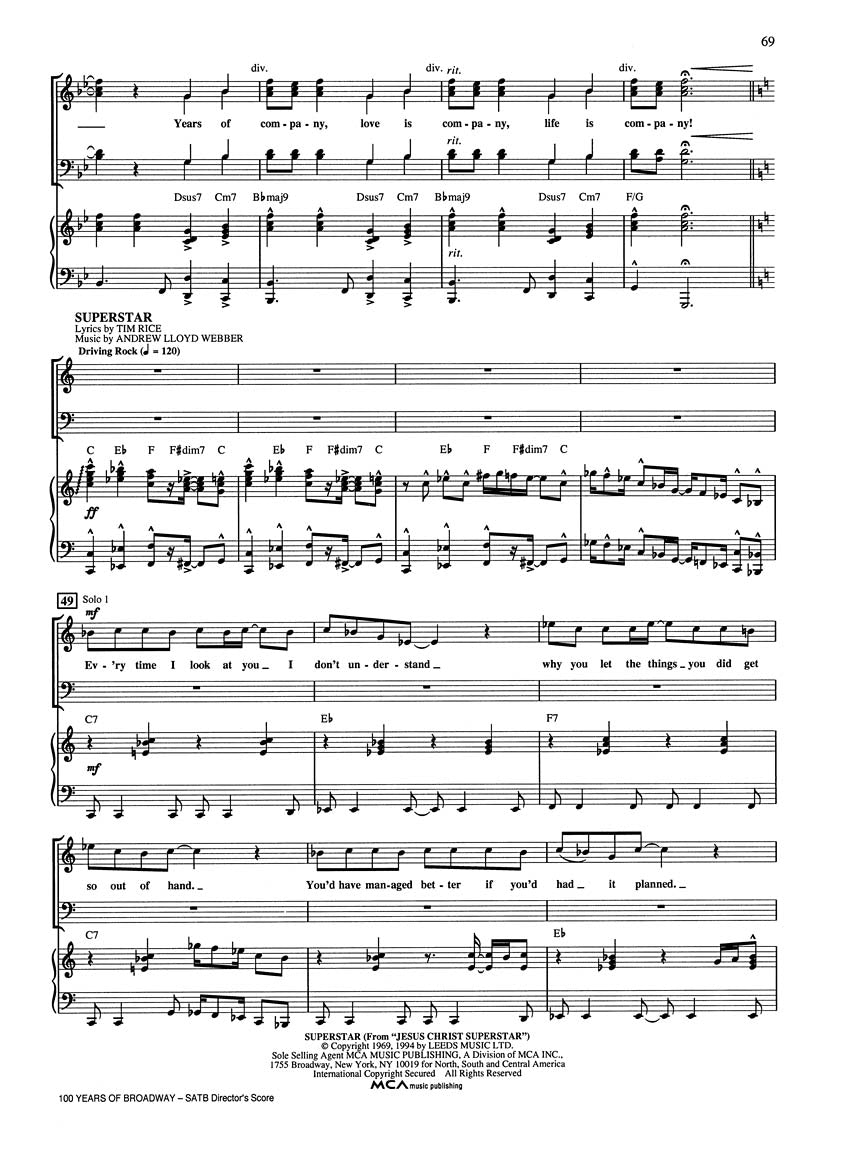 One Hundred Years of Broadway (Medley)