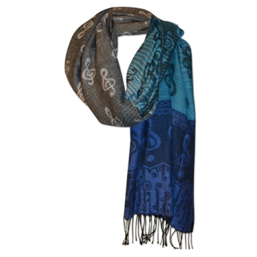 Scarf Pashmina with G-Clefs various colors