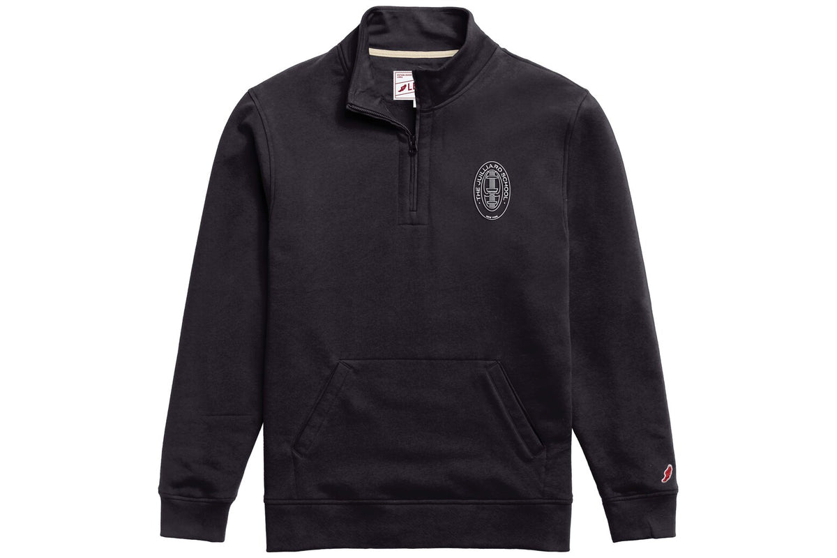 Sweatshirt: Quarter Zip in Navy with embroidered seal